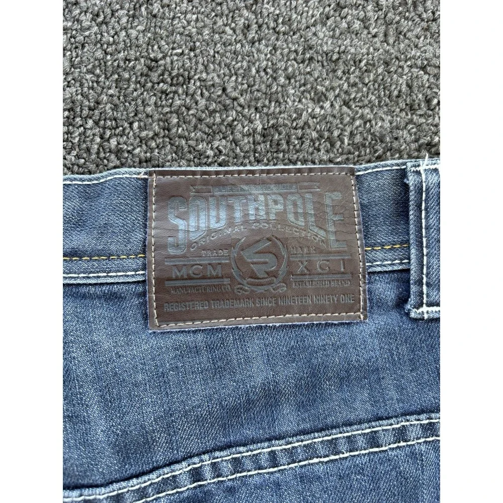 Southpole Mens Denim Shorts Size 34 Blue Y2K‎ Baggy Jean Short